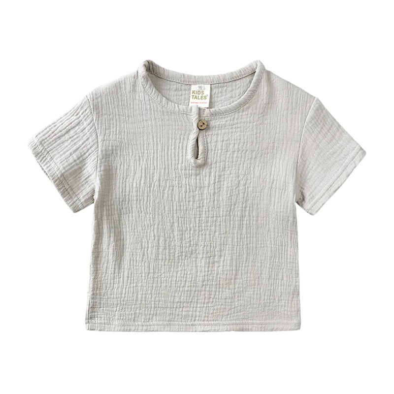 Ensemble en Lin à Manches Courtes Pour Enfants