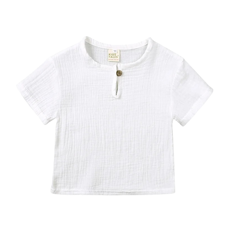 Ensemble en Lin à Manches Courtes Pour Enfants