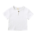 Ensemble en Lin à Manches Courtes Pour Enfants