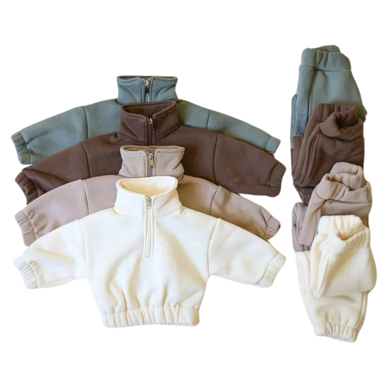 Ensemble en Molleton pour Enfant à Col Montant avec Fermeture Éclair