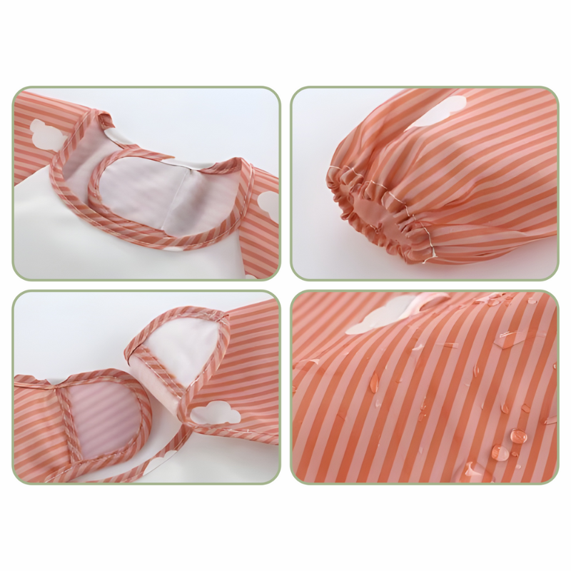 Lot de 3 Bavoirs Tablier Imperméables pour Bébé et Enfant