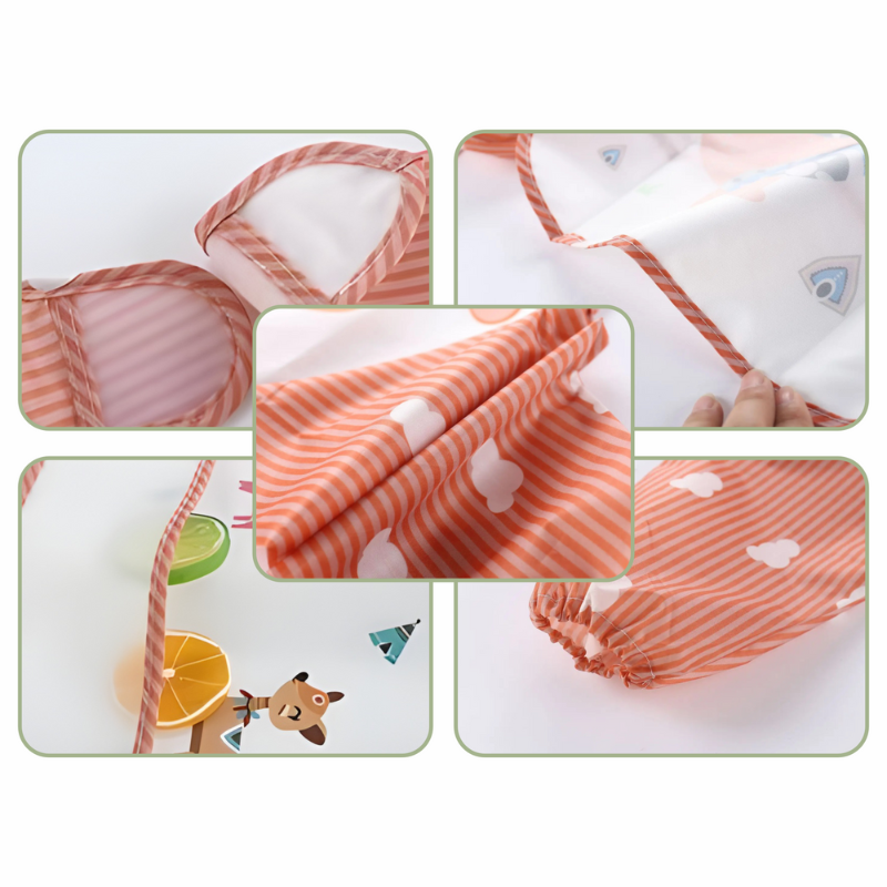 Lot de 3 Bavoirs Tablier Imperméables pour Bébé et Enfant