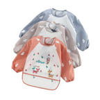 Lot de 3 Bavoirs Tablier Imperméables pour Bébé et Enfant
