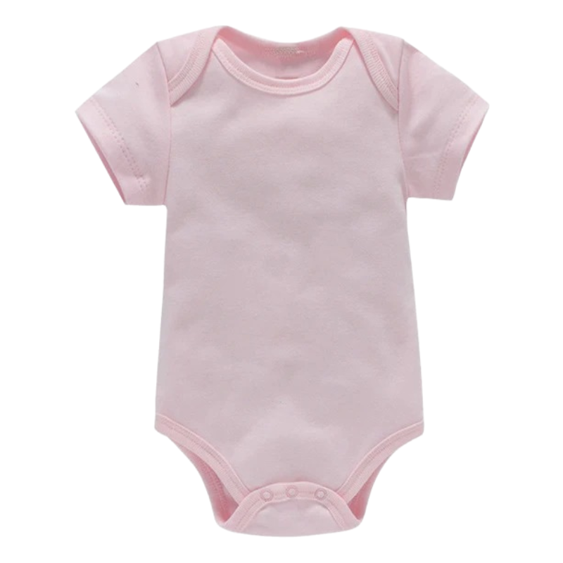 Lot de 3 Bodies Bébé Unis Unisexes à Manches Courtes – 100% Coton Doux