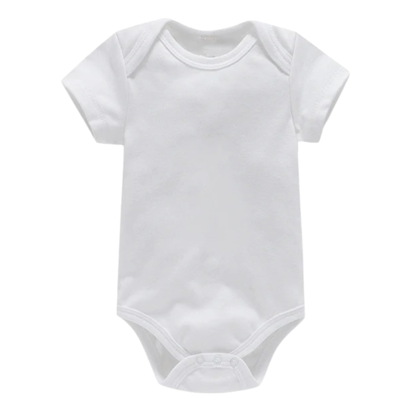 Lot de 3 Bodies Bébé Unis Unisexes à Manches Courtes – 100% Coton Doux