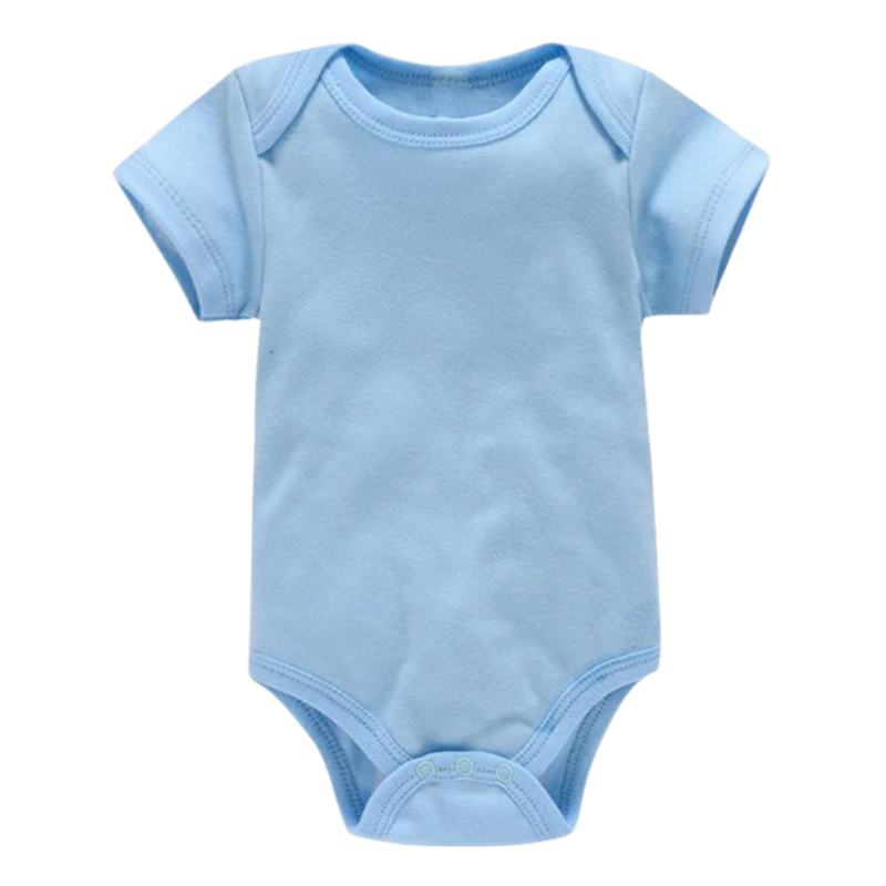 Lot de 3 Bodies Bébé Unis Unisexes à Manches Courtes – 100% Coton Doux