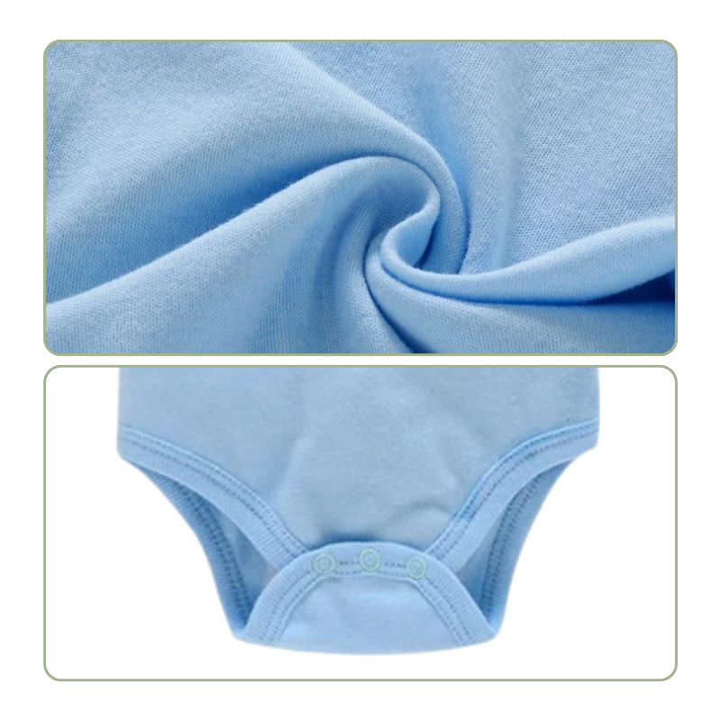 Lot de 3 Bodies Bébé Unis Unisexes à Manches Courtes – 100% Coton Doux