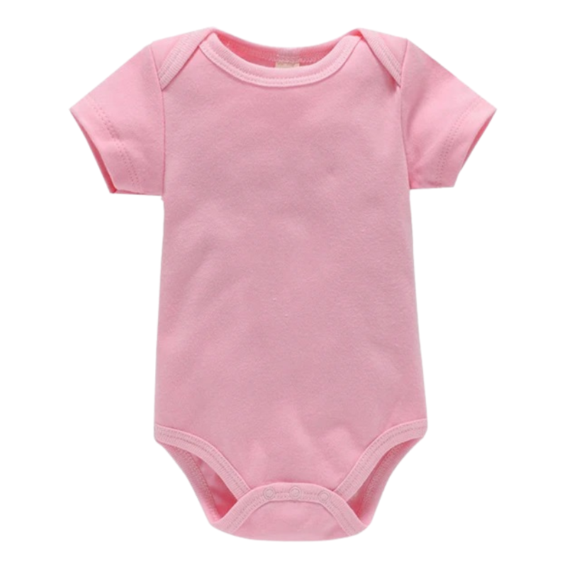 Lot de 3 Bodies Bébé Unis Unisexes à Manches Courtes – 100% Coton Doux