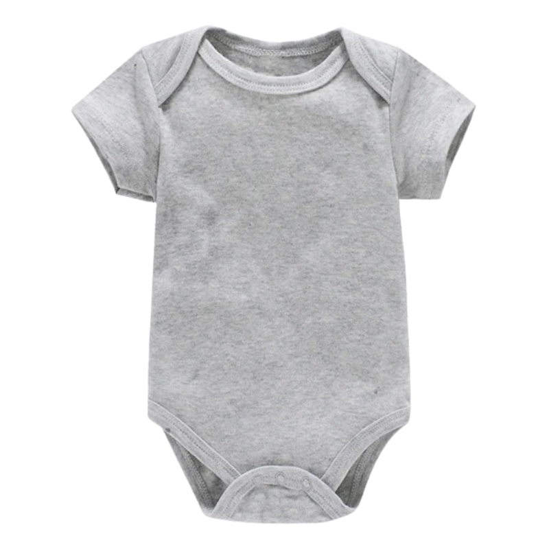 Lot de 3 Bodies Bébé Unis Unisexes à Manches Courtes – 100% Coton Doux