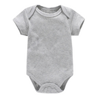 Lot de 3 Bodies Bébé Unis Unisexes à Manches Courtes – 100% Coton Doux