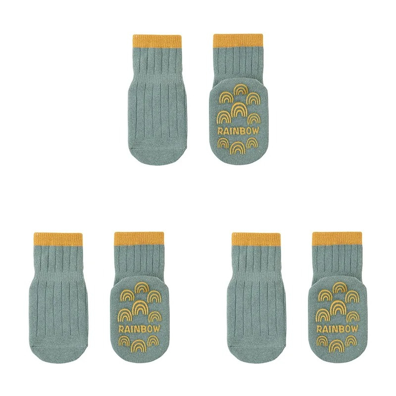 Lot de 3 Paires de Chaussettes Antidérapantes Mi-Mollet Pour Bébé