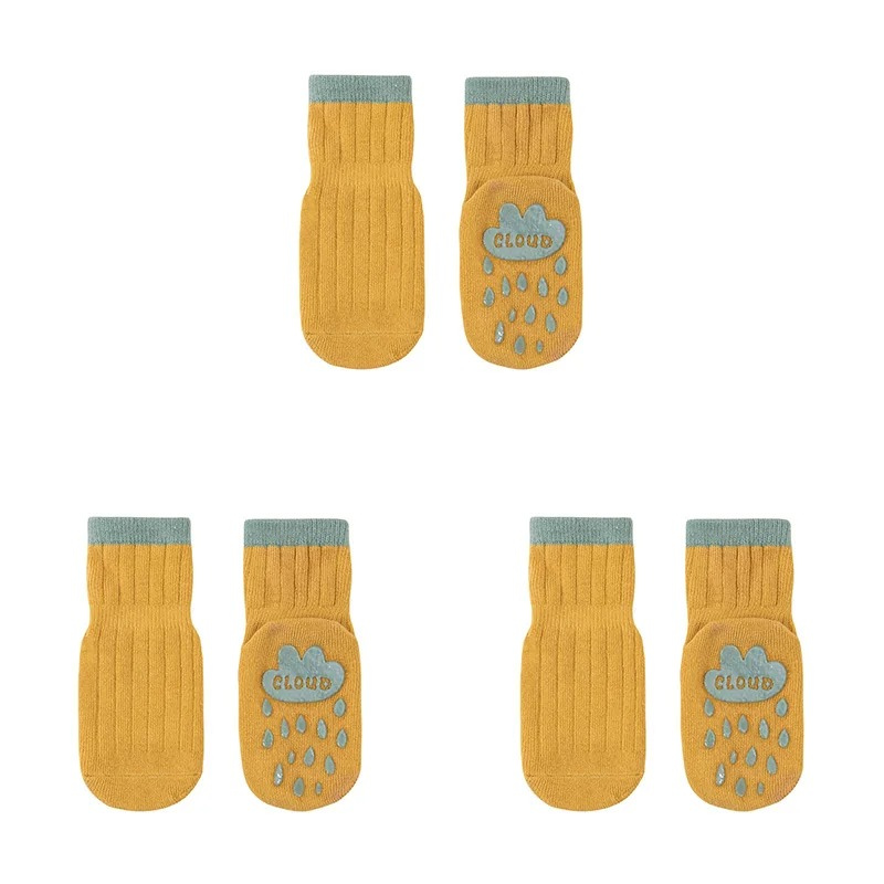 Lot de 3 Paires de Chaussettes Antidérapantes Mi-Mollet Pour Bébé