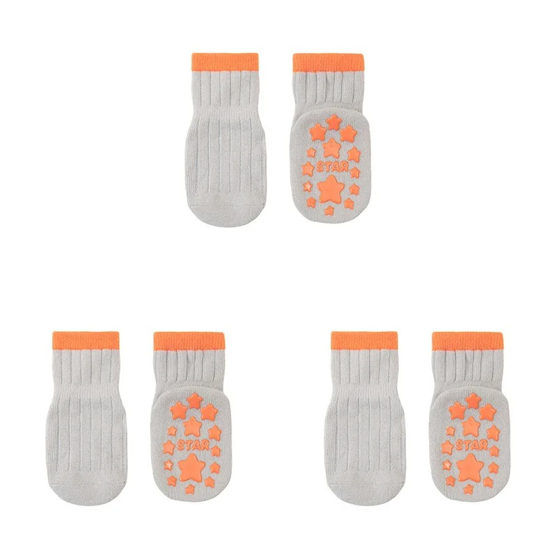 Lot de 3 Paires de Chaussettes Antidérapantes Mi-Mollet Pour Bébé