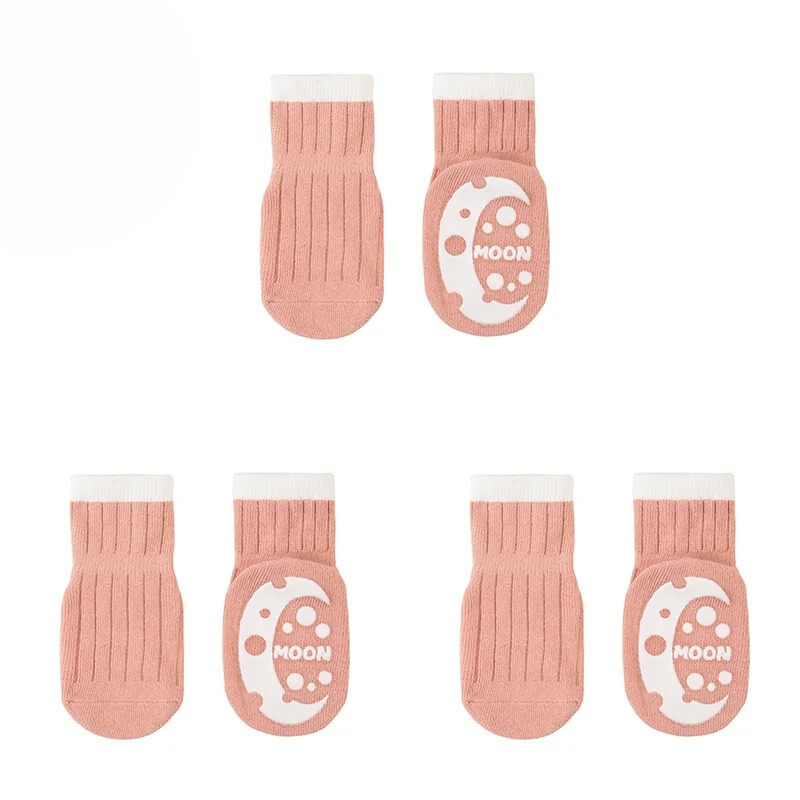 Lot de 3 Paires de Chaussettes Antidérapantes Mi-Mollet Pour Bébé
