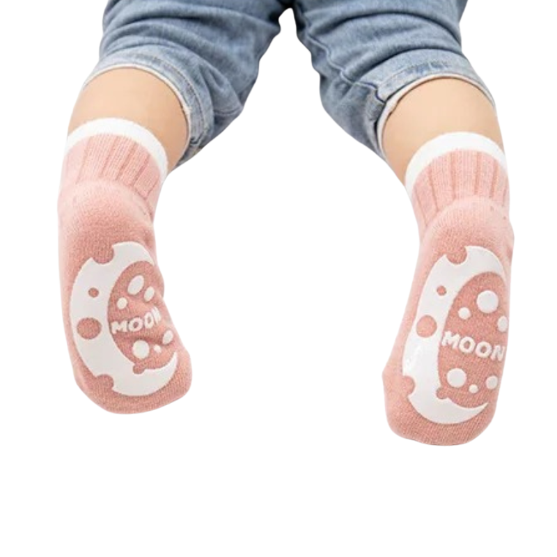Lot de 3 Paires de Chaussettes Antidérapantes Mi-Mollet Pour Bébé