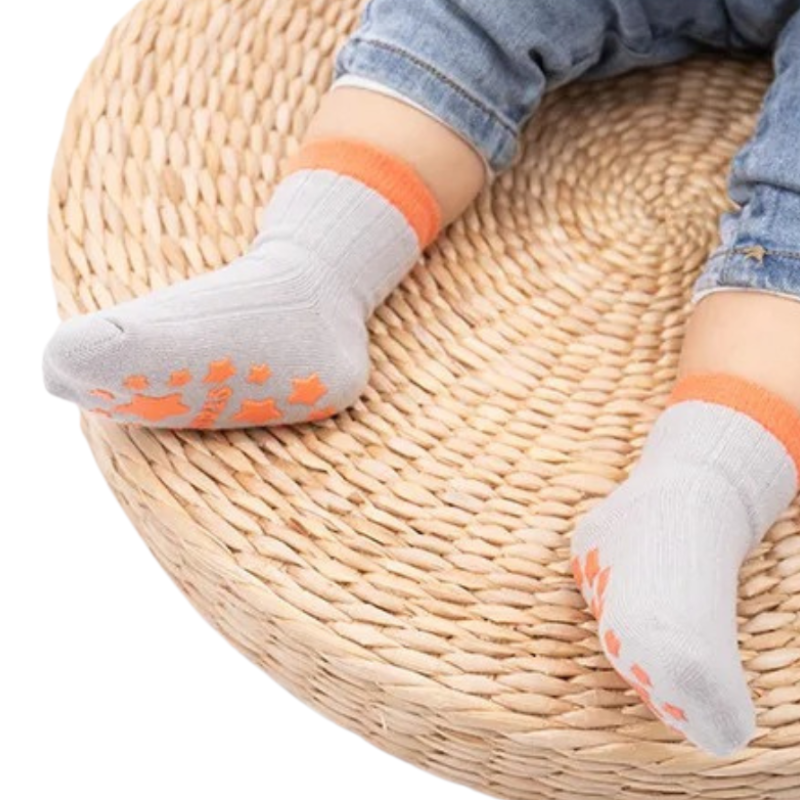 Lot de 3 Paires de Chaussettes Antidérapantes Mi-Mollet Pour Bébé
