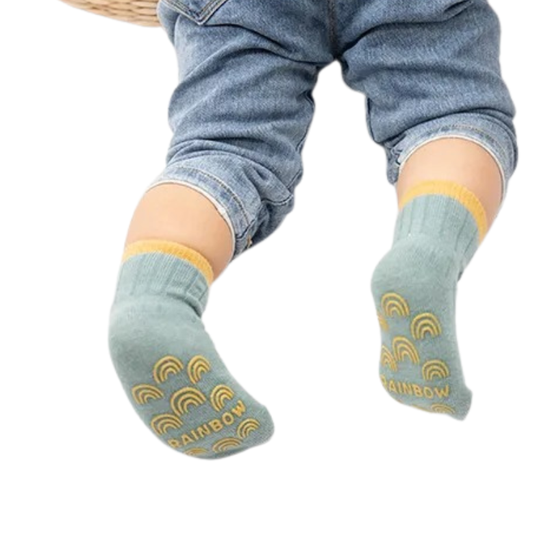 Lot de 3 Paires de Chaussettes Antidérapantes Mi-Mollet Pour Bébé