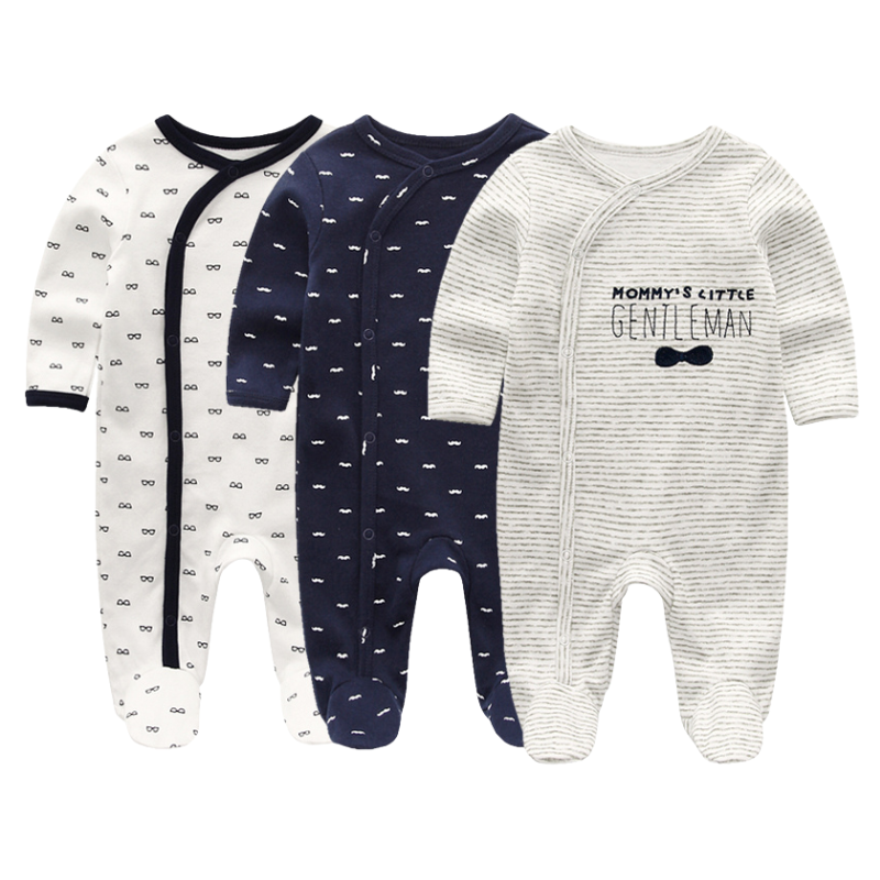 Lot de 3 Pyjamas Grenouillères pour Nouveau-né – Confort Absolu Jour et Nuit