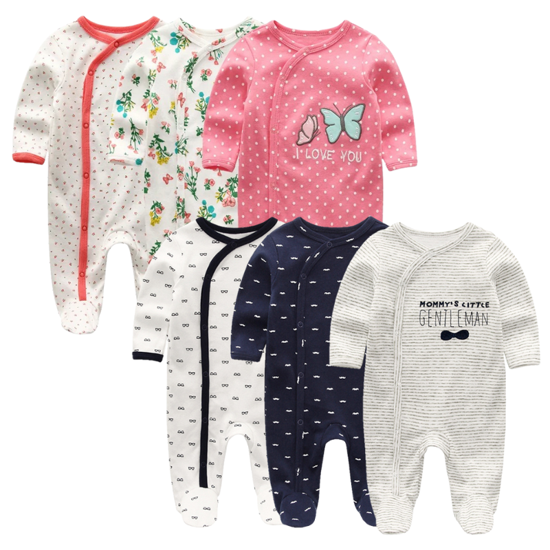 Lot de 3 Pyjamas Grenouillères pour Nouveau-né – Confort Absolu Jour et Nuit