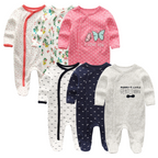 Lot de 3 Pyjamas Grenouillères pour Nouveau-né – Confort Absolu Jour et Nuit