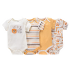 Lot de 4 Bodies Bébé Unisexe à Manches Courtes – Avec et Sans Motifs