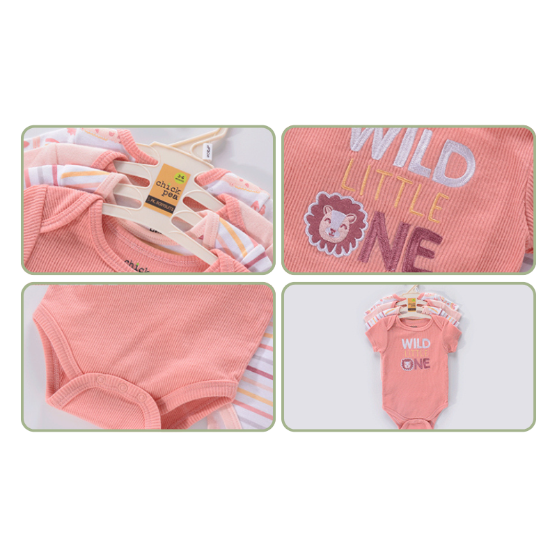 Lot de 4 Bodies Bébé Unisexe à Manches Courtes – Avec et Sans Motifs