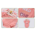 Lot de 4 Bodies Bébé Unisexe à Manches Courtes – Avec et Sans Motifs