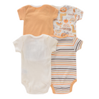 Lot de 4 Bodies Bébé Unisexe à Manches Courtes – Avec et Sans Motifs