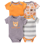 Lot de 4 Bodies Bébé Unisexe à Manches Courtes – Avec et Sans Motifs