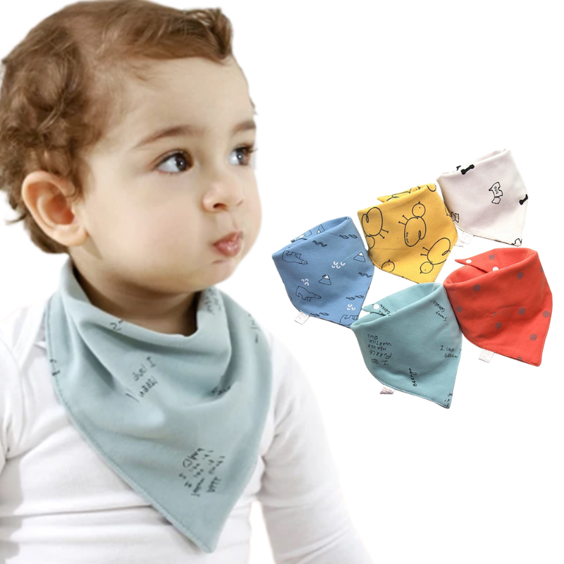 Lot de 5 Bavoirs Bandanas pour Bébé – Bambino