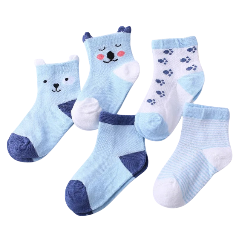 Lot de 5 Paires de Chaussettes en Maille pour Bébés et Enfants