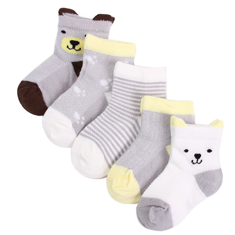 Lot de 5 Paires de Chaussettes en Maille pour Bébés et Enfants