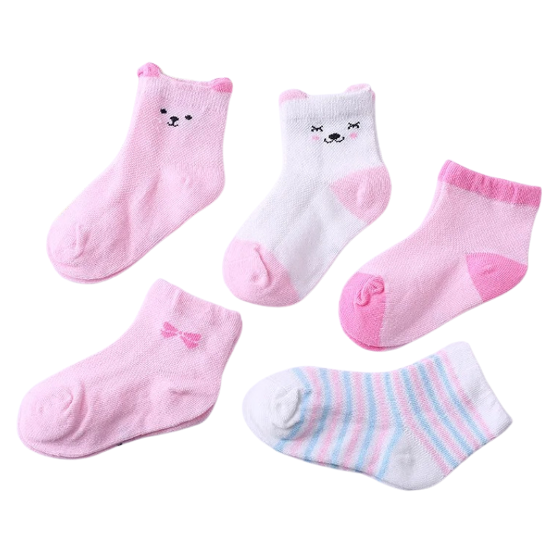 Lot de 5 Paires de Chaussettes en Maille pour Bébés et Enfants