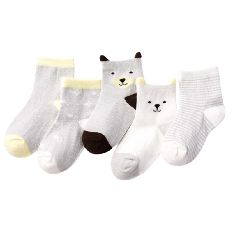 Lot de 5 Paires de Chaussettes en Maille pour Bébés et Enfants