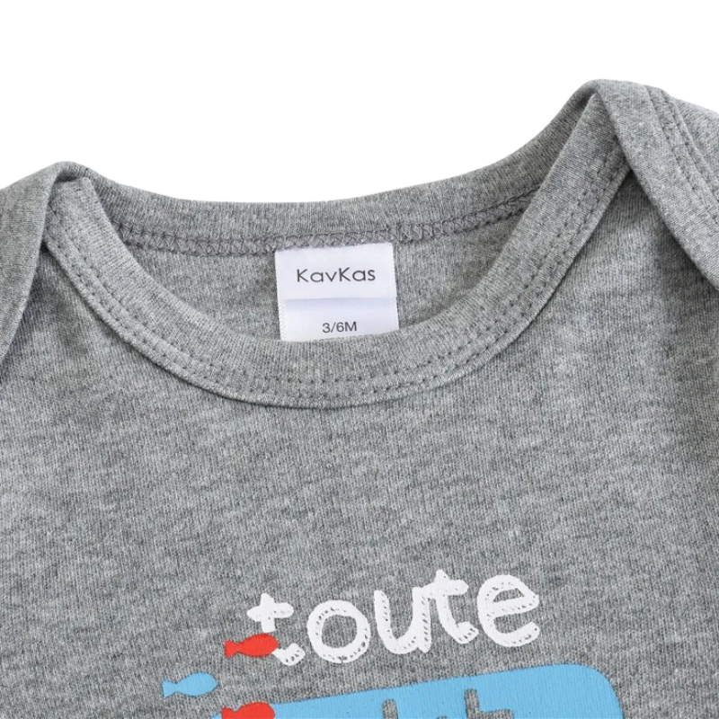 Lot de 6 Bodies Bébé à Manches Longues – 100% Coton