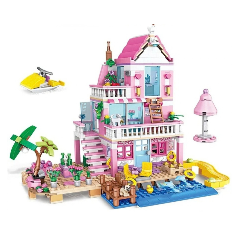 Maison de Plage en Blocs de Construction pour Enfants – 822 Pièces