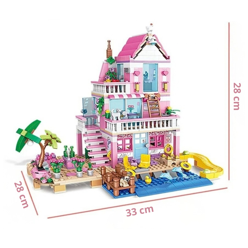 Maison de Plage en Blocs de Construction pour Enfants – 822 Pièces