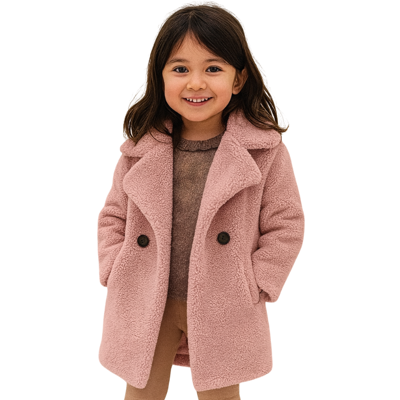 Manteau Croisé en Laine pour Fille
