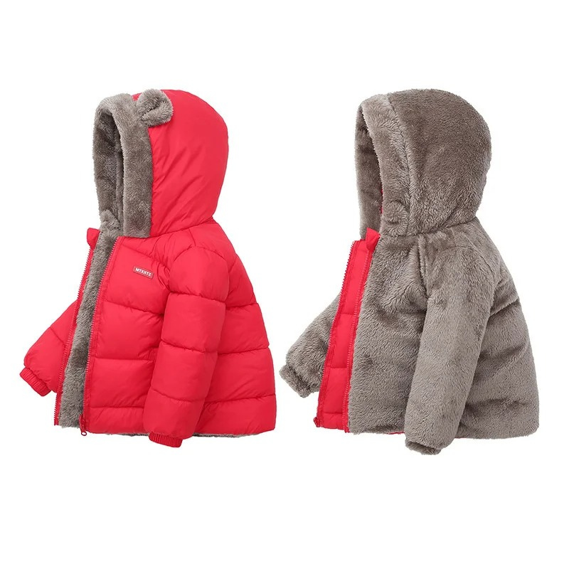 Manteau Enfant Doublé en Peluche avec Combinaison Incluse