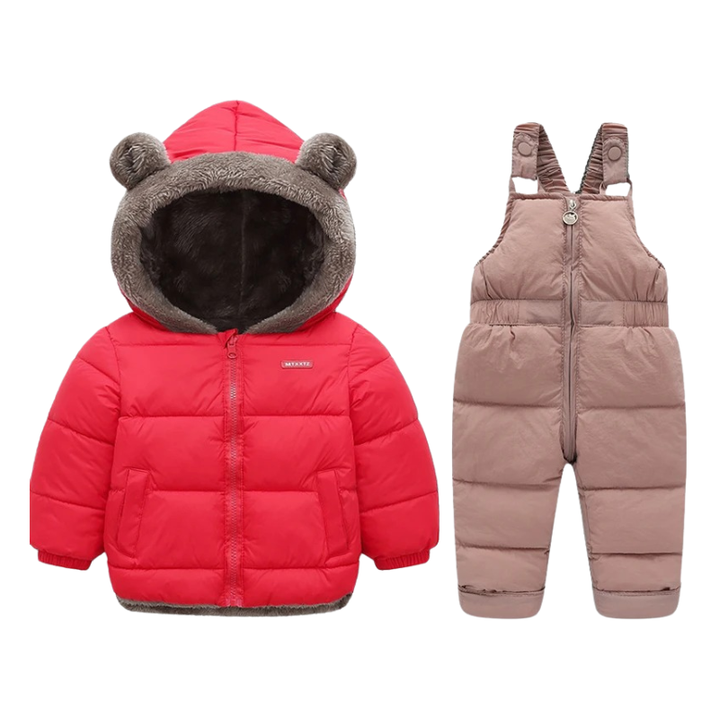 Manteau Enfant Doublé en Peluche avec Combinaison Incluse
