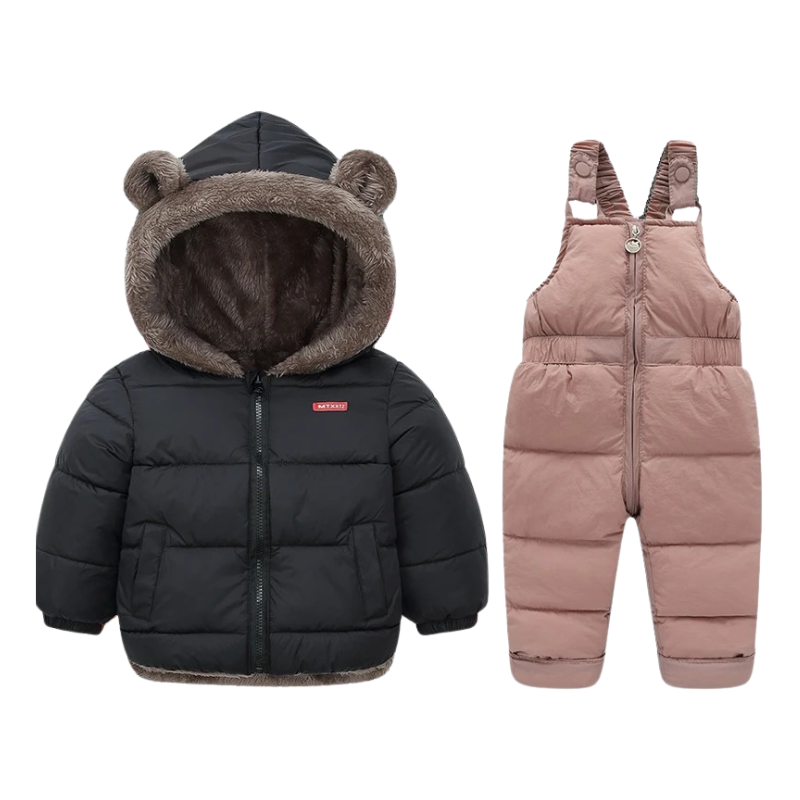 Manteau Enfant Doublé en Peluche avec Combinaison Incluse