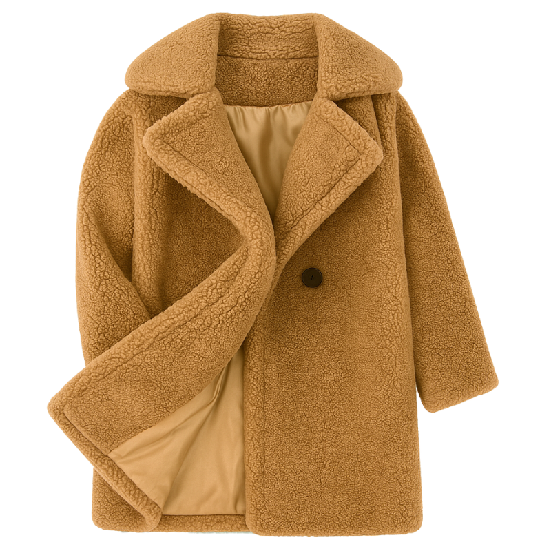 Manteau Croisé en Laine pour Fille