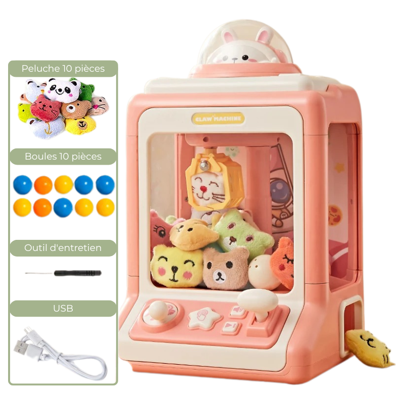 Mini Machine à Peluches Avec 10 Ours en Peluche Inclus