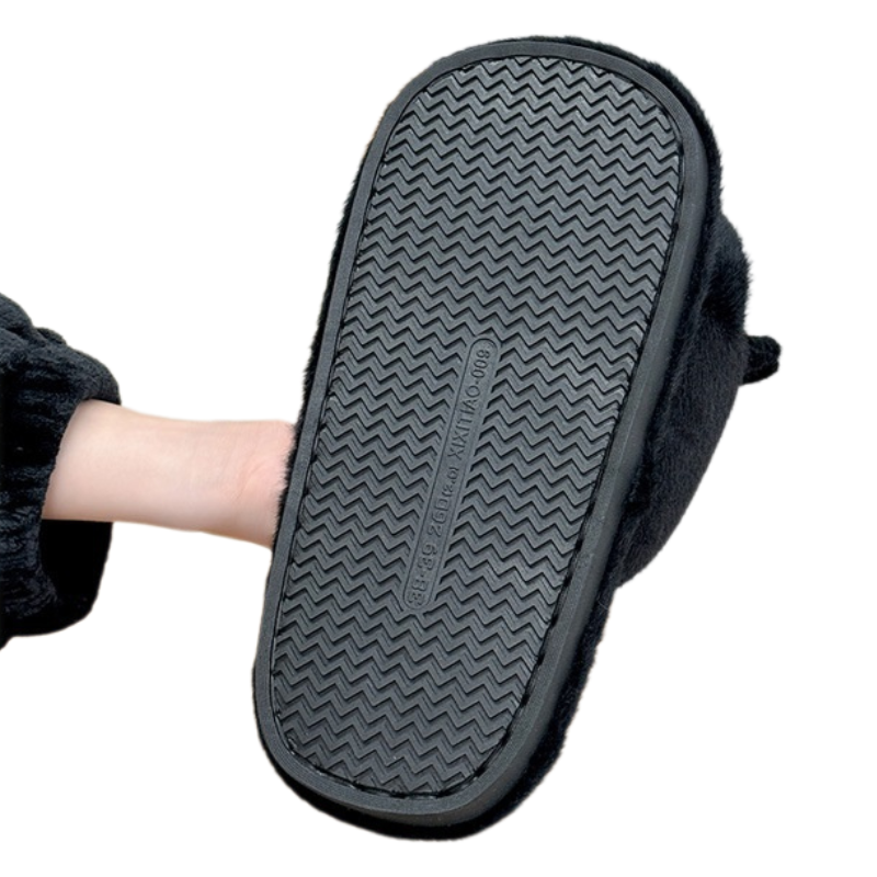 Pantoufles Enfant en Peluche – Chat Grognon