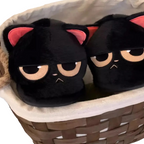 Pantoufles Enfant en Peluche – Chat Grognon