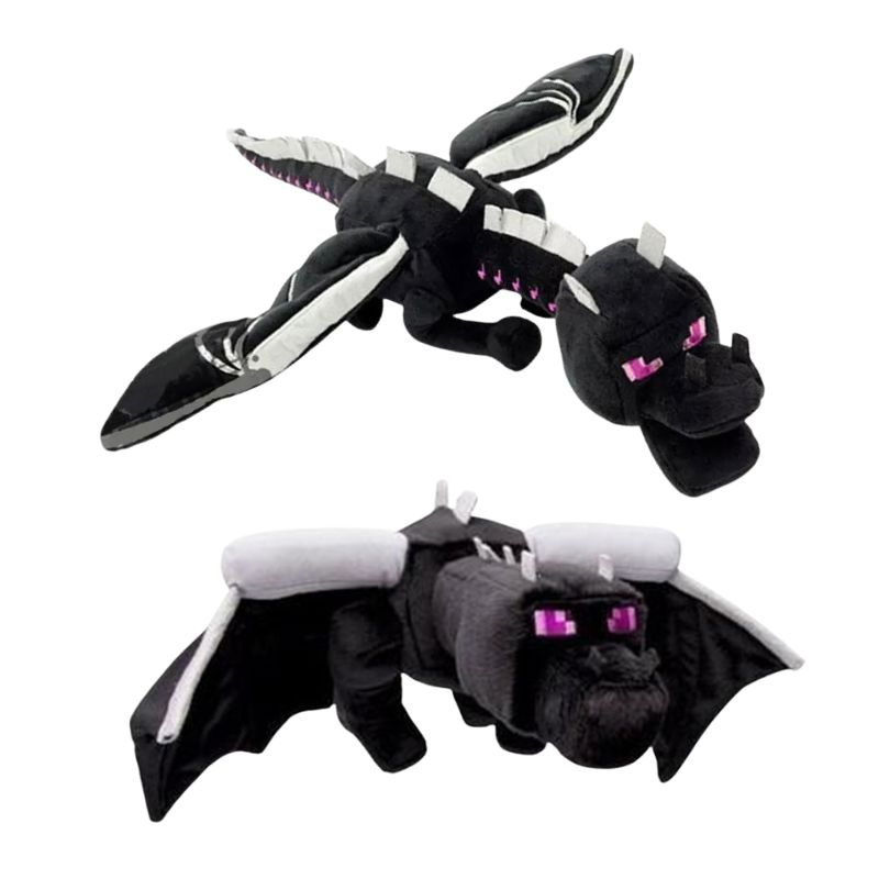 Peluche Dragon Noir Cubique