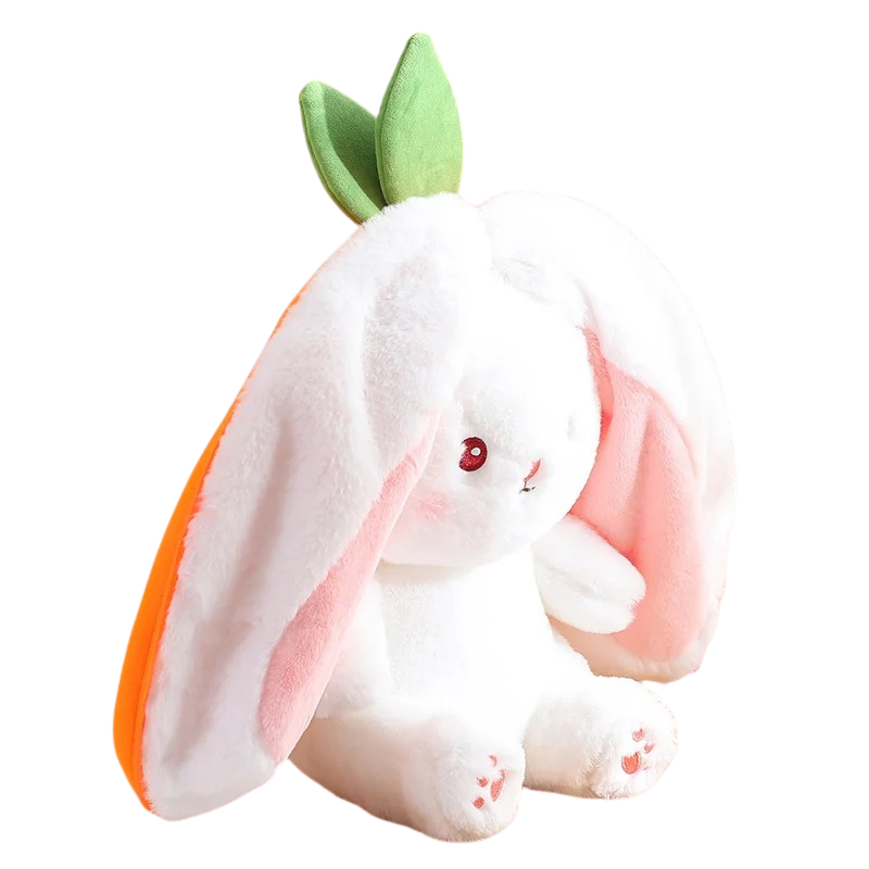 Peluche Lapin Magique 2-en-1 – Se Transforme en Carotte ou Fraise