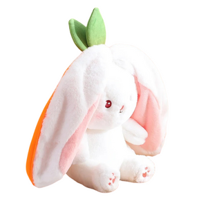 Peluche Lapin Magique 2-en-1 – Se Transforme en Carotte ou Fraise