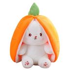 Peluche Lapin Magique 2-en-1 – Se Transforme en Carotte ou Fraise
