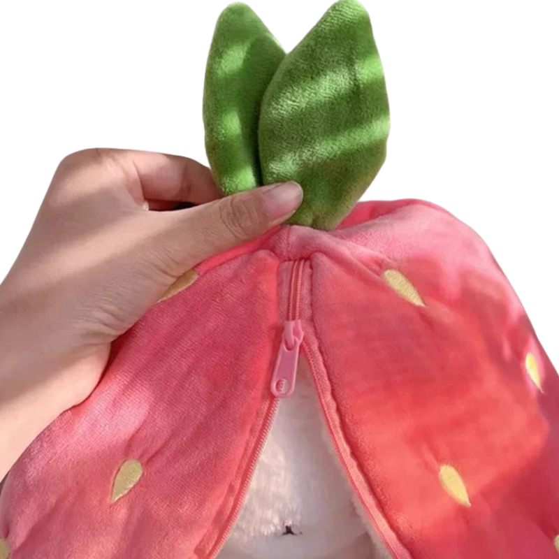 Peluche Lapin Magique 2-en-1 – Se Transforme en Carotte ou Fraise